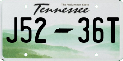 TN license plate J5236T