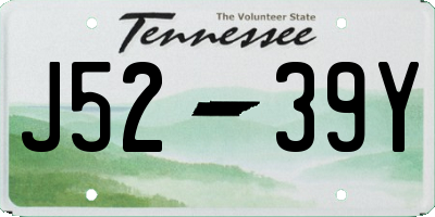 TN license plate J5239Y