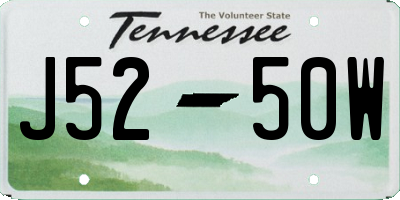 TN license plate J5250W