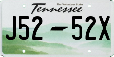 TN license plate J5252X