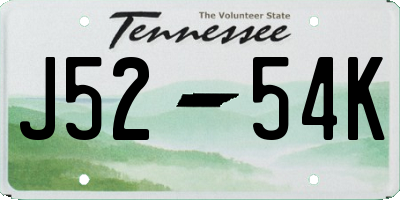 TN license plate J5254K