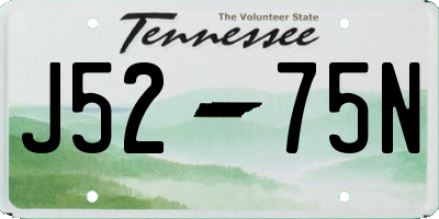 TN license plate J5275N