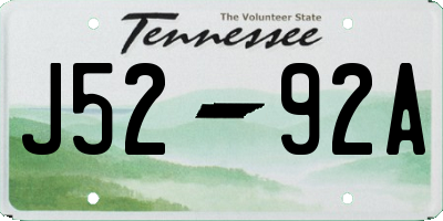 TN license plate J5292A