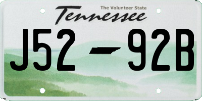 TN license plate J5292B