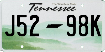 TN license plate J5298K