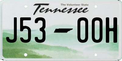 TN license plate J5300H
