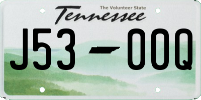 TN license plate J5300Q