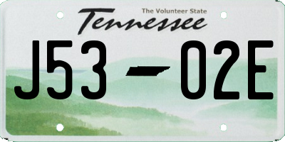 TN license plate J5302E