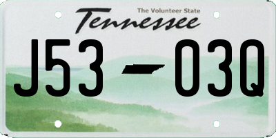 TN license plate J5303Q