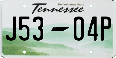 TN license plate J5304P