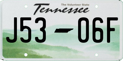 TN license plate J5306F