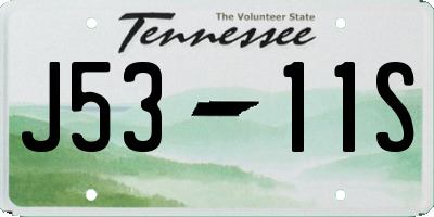 TN license plate J5311S