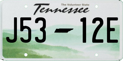 TN license plate J5312E