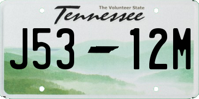 TN license plate J5312M