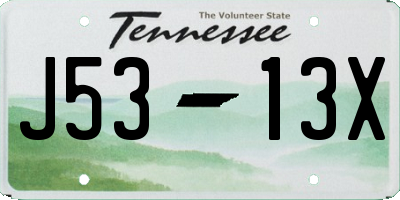 TN license plate J5313X