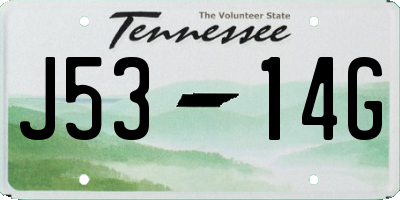 TN license plate J5314G