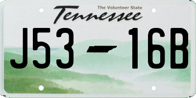 TN license plate J5316B