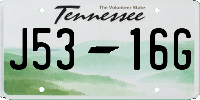 TN license plate J5316G