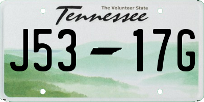 TN license plate J5317G