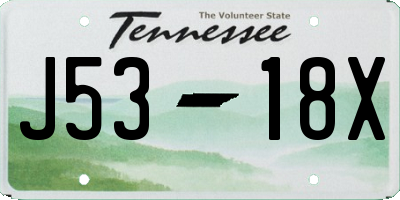 TN license plate J5318X