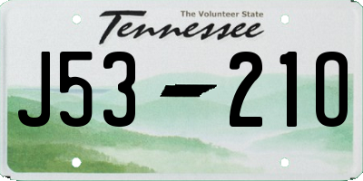 TN license plate J5321O