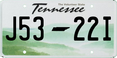 TN license plate J5322I