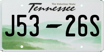 TN license plate J5326S