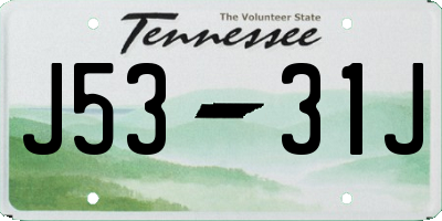 TN license plate J5331J
