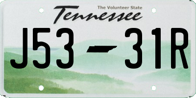 TN license plate J5331R