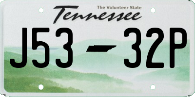 TN license plate J5332P