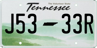 TN license plate J5333R