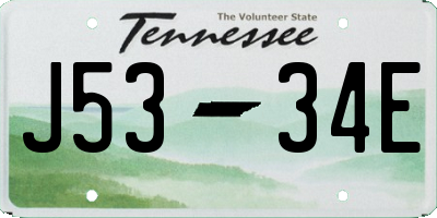 TN license plate J5334E