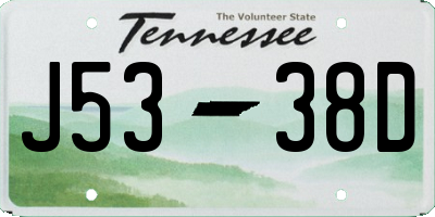 TN license plate J5338D