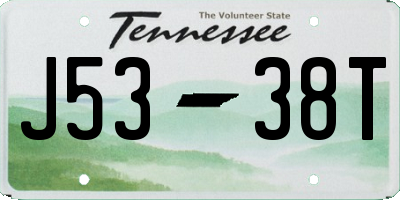 TN license plate J5338T