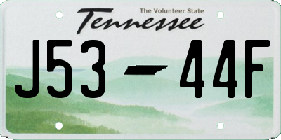 TN license plate J5344F