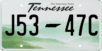 TN license plate J5347C
