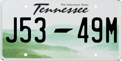TN license plate J5349M