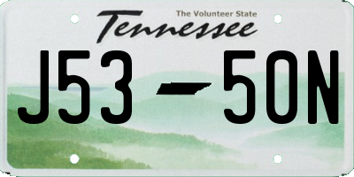 TN license plate J5350N