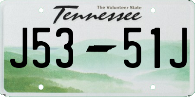 TN license plate J5351J