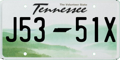 TN license plate J5351X