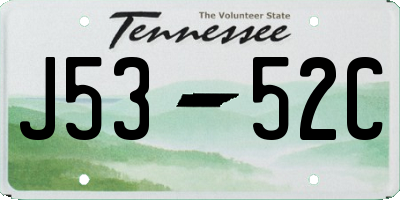 TN license plate J5352C