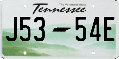 TN license plate J5354E