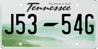 TN license plate J5354G