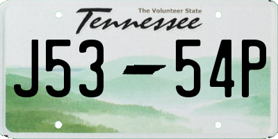 TN license plate J5354P