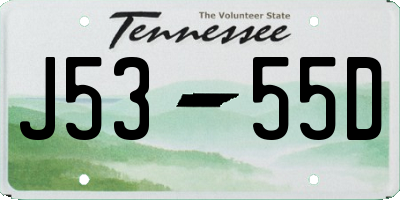 TN license plate J5355D