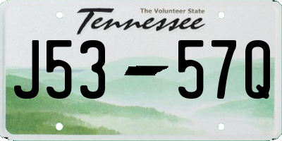 TN license plate J5357Q