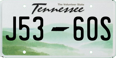 TN license plate J5360S