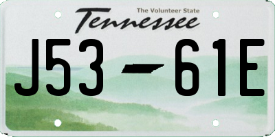 TN license plate J5361E