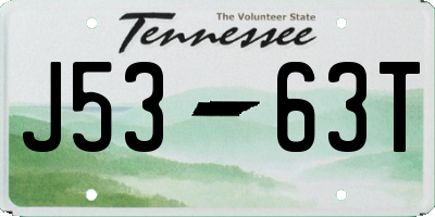 TN license plate J5363T