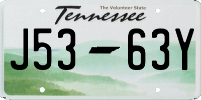 TN license plate J5363Y